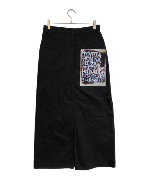 HERALBONY（ヘラルボニー）HERALBONY (ヘラルボニー) デニムスカート「タイトル不明」 ブラック サイズ:SIZE Lの古着・服飾アイテム