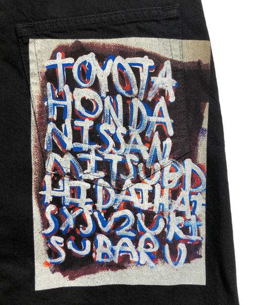 HERALBONY（ヘラルボニー）HERALBONY (ヘラルボニー) デニムスカート「タイトル不明」 ブラック サイズ:SIZE Lの古着・服飾アイテム
