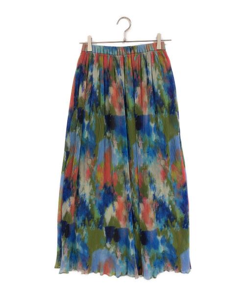 HERALBONY（ヘラルボニー）HERALBONY (ヘラルボニー) レイヤードプリーツスカート「桜」 ブルー×グリーン サイズ:SIZE Sの古着・服飾アイテム