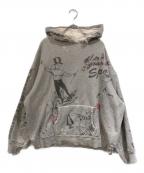 SAINT MICHAELセントマイケル）の古着「Alexis Ross HOODIE DRAWING」｜グレー