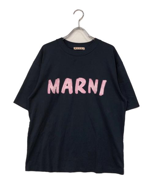 MARNI（マルニ）MARNI (マルニ) レタリングプリント オーバーサイズTシャツ ネイビー サイズ:SIZE 38の古着・服飾アイテム