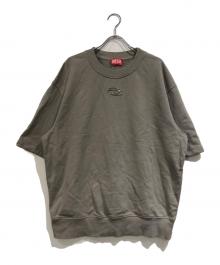 DIESEL（ディーゼル）の古着「ロゴ半袖スウェット」｜グレー