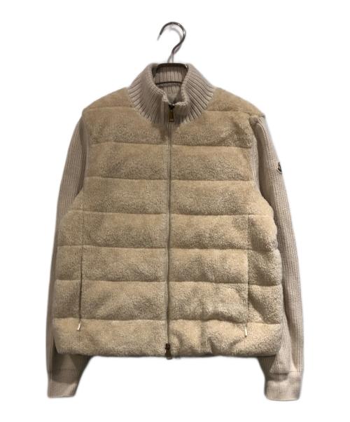 MONCLER（モンクレール）MONCLER (モンクレール) パデッドテディ ジップアップカーディガン ベージュ サイズ:SIZE Sの古着・服飾アイテム