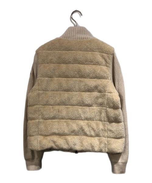 MONCLER（モンクレール）MONCLER (モンクレール) パデッドテディ ジップアップカーディガン ベージュ サイズ:SIZE Sの古着・服飾アイテム