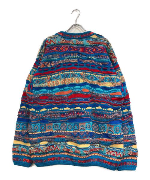 Coogi（クージー）Coogi (クージー) 3Dニット ブルー×レッド サイズ:SIZE Mの古着・服飾アイテム