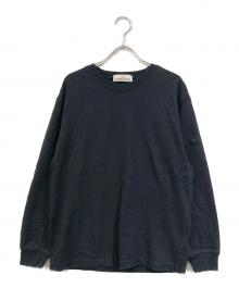 STONE ISLAND（ストーンアイランド）の古着「ヘビーウェイトコットンクルーネックL/Sカットソー」｜ネイビー
