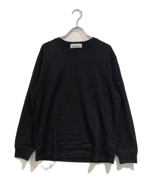 STONE ISLAND（ストーンアイランド）STONE ISLAND (ストーンアイランド) ヘビーウェイトコットンクルーネックL/Sカットソー ブラック サイズ:SIZE Mの古着・服飾アイテム