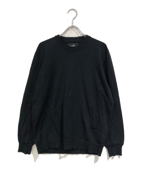 STONE ISLAND（ストーンアイランド）STONE ISLAND (ストーンアイランド) クルーネックニット ブラック サイズ:SIZE Lの古着・服飾アイテム