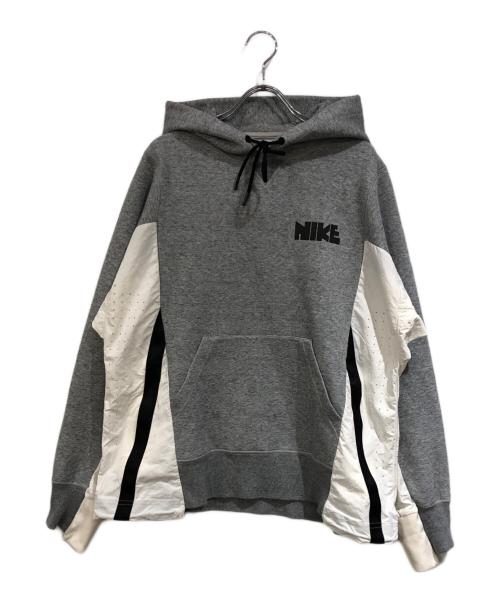 NIKE（ナイキ）NIKE (ナイキ) sacai (サカイ) ドッキングパーカー グレー サイズ:SIZE Sの古着・服飾アイテム