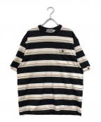A BATHING APEアベイシングエイプ）の古着「STRIPE ONE POINT RELAXED FIT POCKET TEE」｜ホワイト×ブラック