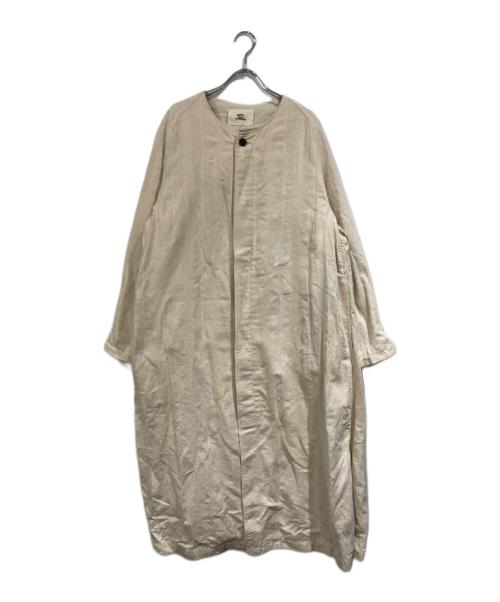 OUTIL（ウティ）OUTIL (ウティ) ノーカラーリネンコート アイボリー サイズ:SIZE 0の古着・服飾アイテム