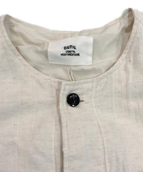 OUTIL（ウティ）OUTIL (ウティ) ノーカラーリネンコート アイボリー サイズ:SIZE 0の古着・服飾アイテム