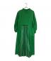 TOGA PULLA（トーガ プルラ）の古着「TAFFETA PLEATS DRESS」｜グリーン