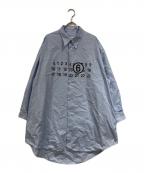 MM6 Maison Margielaエムエムシックスメゾンマルジェラ）の古着「ナンバリングロングシャツ」｜ブルー