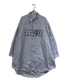 MM6 Maison Margiela（エムエムシックスメゾンマルジェラ）の古着「ナンバリングロングシャツ」｜ブルー