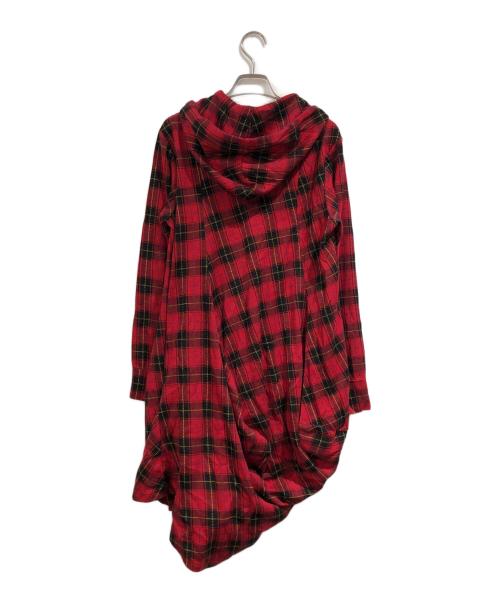 COMME des GARCONS（コムデギャルソン）COMME des GARCONS (コムデギャルソン) タータンチェック捻じれパーカー レッド サイズ:SIZE Mの古着・服飾アイテム