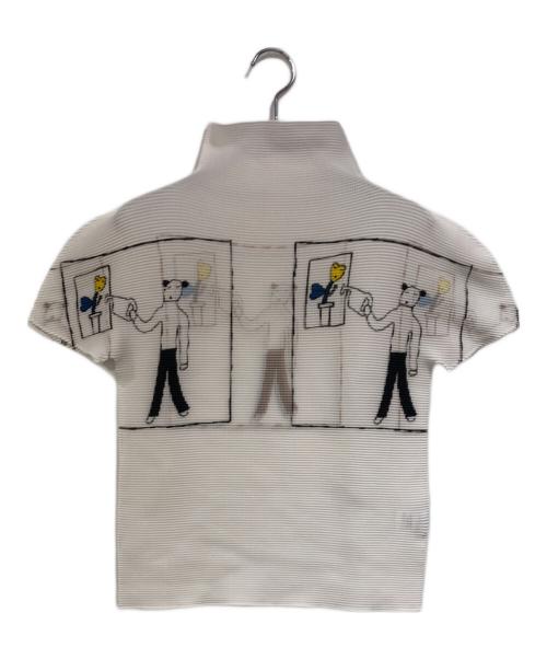 me ISSEY MIYAKE（ミーイッセイ ミヤケ）me ISSEY MIYAKE (ミーイッセイ ミヤケ) イチニチハイネック半袖トップス ホワイト サイズ:-の古着・服飾アイテム