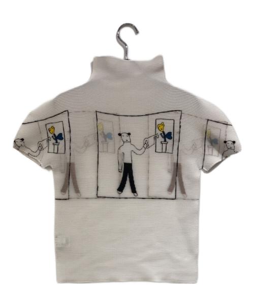 me ISSEY MIYAKE（ミーイッセイ ミヤケ）me ISSEY MIYAKE (ミーイッセイ ミヤケ) イチニチハイネック半袖トップス ホワイト サイズ:-の古着・服飾アイテム