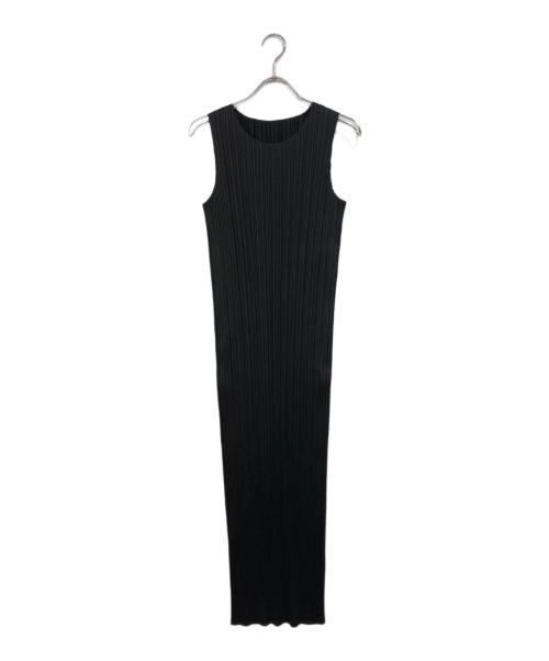 PLEATS PLEASE（プリーツプリーズ）PLEATS PLEASE (プリーツプリーズ) BASICS ノースリーブプリーツドレス ブラック サイズ:SIZE 2の古着・服飾アイテム