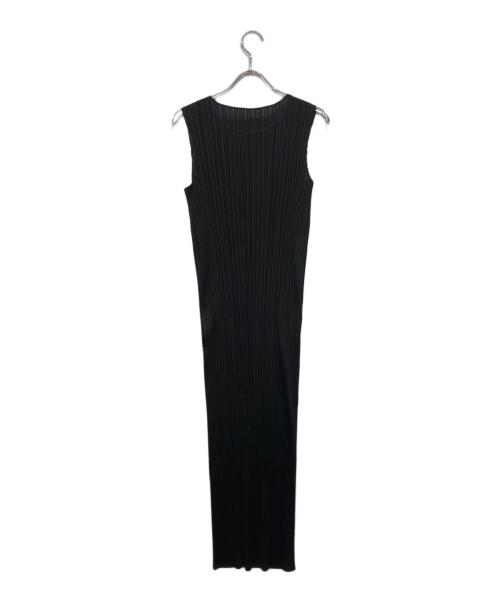 PLEATS PLEASE（プリーツプリーズ）PLEATS PLEASE (プリーツプリーズ) BASICS ノースリーブプリーツドレス ブラック サイズ:SIZE 2の古着・服飾アイテム