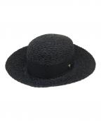 HELEN KAMINSKIヘレンカミンスキー）の古着「Nikki Classic Raffia Cloche Hat」｜ブラック