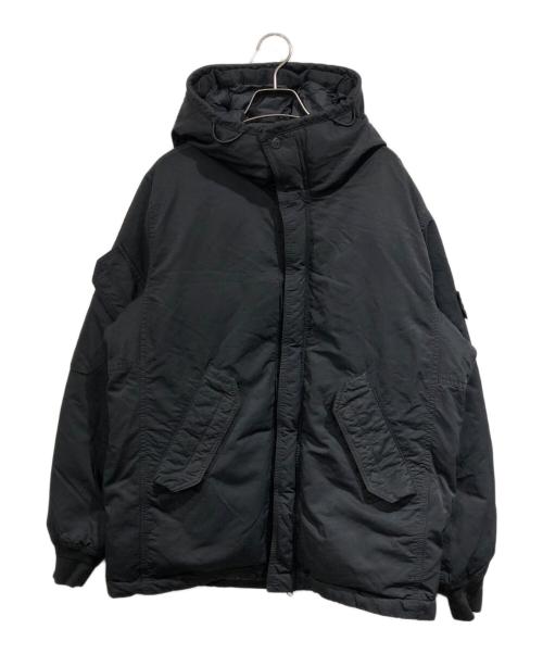 STONE ISLAND（ストーンアイランド）STONE ISLAND (ストーンアイランド) ガーメントダイナイロンツイルフーデッドダウンジャケット ブラック サイズ:SIZE Sの古着・服飾アイテム