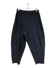 HOMME PLISSE ISSEY MIYAKE（オム プリッセ イッセイ ミヤケ）の古着「プリーツパンツ」｜ネイビー