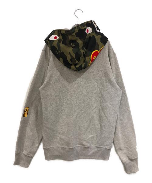 A BATHING APE（アベイシングエイプ）A BATHING APE (アベイシングエイプ) シャークジップパーカー グレー サイズ:SIZE Lの古着・服飾アイテム