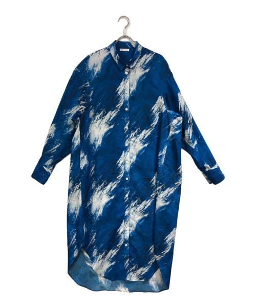 HERALBONY（ヘラルボニー）HERALBONY (ヘラルボニー) シャツワンピース「魚の大群」 ブルー サイズ:ＳＩＺＥＦＲＥＥの古着・服飾アイテム
