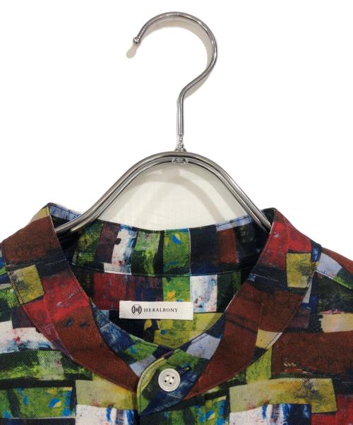 HERALBONY（ヘラルボニー）HERALBONY (ヘラルボニー) バンドカラーシャツ「My world」 ネイビー サイズ:SIZE Mの古着・服飾アイテム