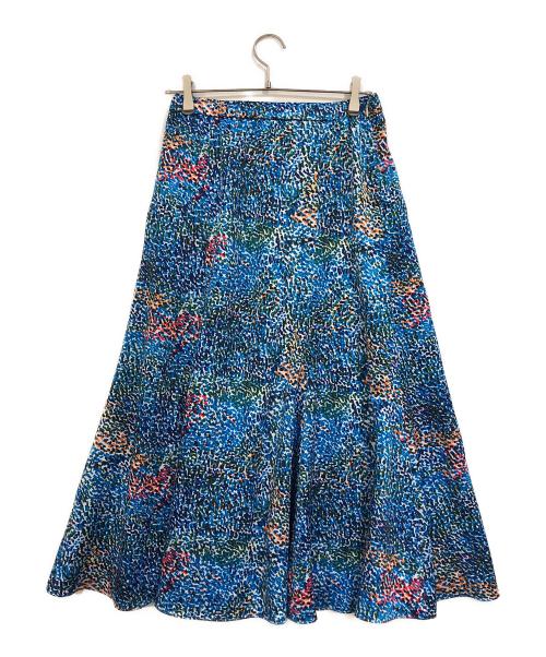 HERALBONY（ヘラルボニー）HERALBONY (ヘラルボニー) サテンスカート「（無題）（青）」 ブルー サイズ:SIZE Mの古着・服飾アイテム