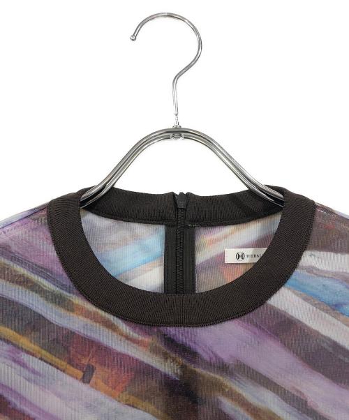HERALBONY（ヘラルボニー）HERALBONY (ヘラルボニー) シアーラッセルTシャツ「無題」 ブルー サイズ:ＳＩＺＥＦＲＥＥの古着・服飾アイテム