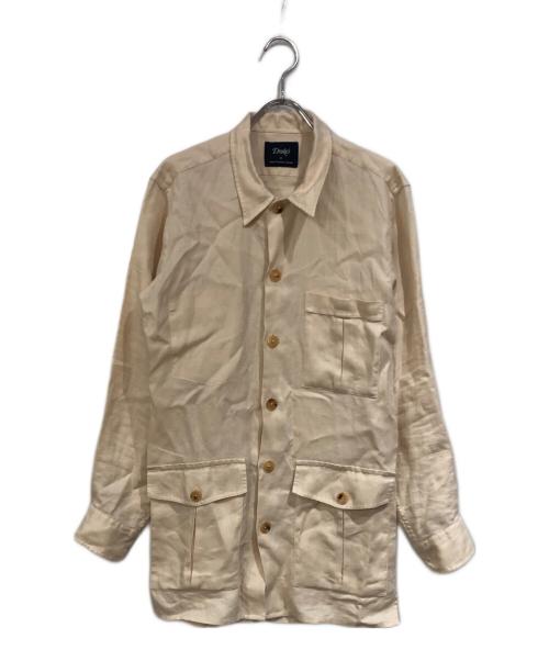 DRAKE'S（ドレイクス）DRAKE'S (ドレイクス) リネンシャツジャケット ホワイト サイズ:SIZE Mの古着・服飾アイテム