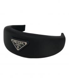 PRADA（プラダ）の古着「RE-NYLON/トライアングルロゴカチューシャ」｜ブラック