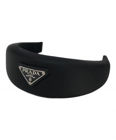 PRADA プラダ RE-NYLONトライアングルロゴプレートカチューシャ 中古・古着通販】PRADA (プラダ) RE-NYLON/トライアングルロゴ