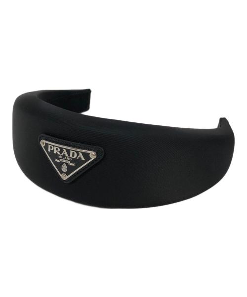 PRADA（プラダ）PRADA (プラダ) RE-NYLON/トライアングルロゴカチューシャ ブラックの古着・服飾アイテム