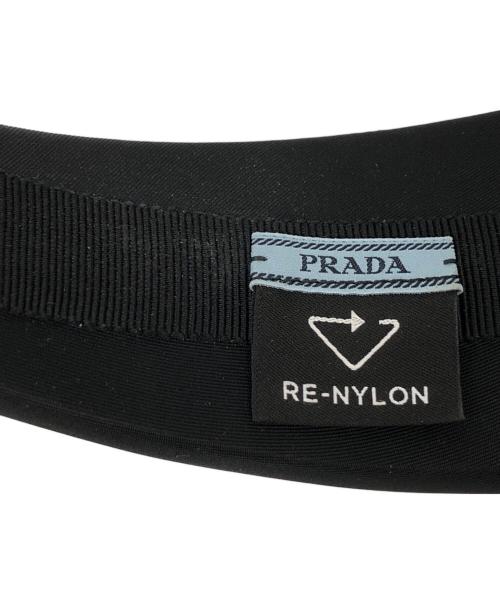 PRADA（プラダ）PRADA (プラダ) RE-NYLON/トライアングルロゴカチューシャ ブラックの古着・服飾アイテム