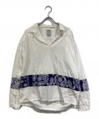 VISVIMビズビム）の古着「KERCHIEF BORDER TUNIC SHIRT」｜ホワイト×ブルー