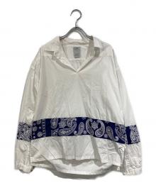 VISVIM（ビズビム）の古着「KERCHIEF BORDER TUNIC SHIRT」｜ホワイト×ブルー
