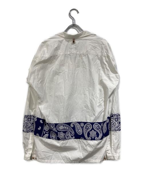 VISVIM（ビズビム）VISVIM (ビズビム) KERCHIEF BORDER TUNIC SHIRT ホワイト×ブルー サイズ:SIZE 2の古着・服飾アイテム