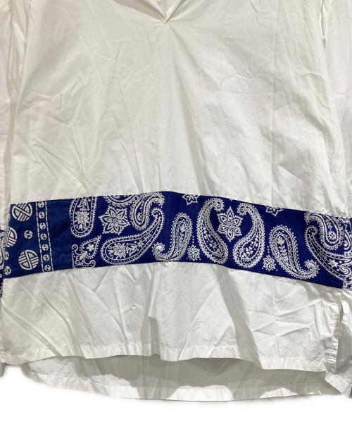 VISVIM（ビズビム）VISVIM (ビズビム) KERCHIEF BORDER TUNIC SHIRT ホワイト×ブルー サイズ:SIZE 2の古着・服飾アイテム