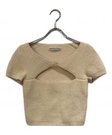 ALEXANDER WANG（アレキサンダー・ワン）の古着「Vネックカットアウトニットトップ」｜アイボリー