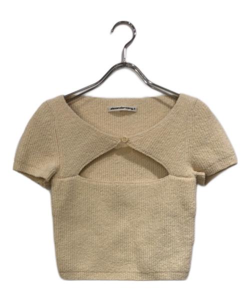 ALEXANDER WANG（アレキサンダー・ワン）ALEXANDER WANG (アレキサンダー・ワン) Vネックカットアウトニットトップ アイボリー サイズ:SIZE Sの古着・服飾アイテム