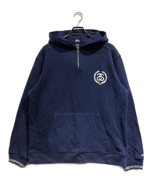stussy（ステューシー）stussy (ステューシー) ハーフジップパーカー ネイビー サイズ:SIZE Lの古着・服飾アイテム