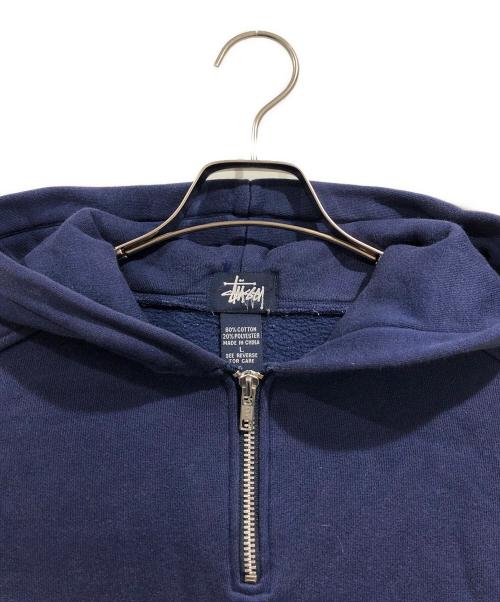 stussy（ステューシー）stussy (ステューシー) ハーフジップパーカー ネイビー サイズ:SIZE Lの古着・服飾アイテム