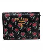 PRADAプラダ）の古着「3つ折り財布」｜ブラック×レッド