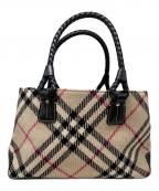BURBERRYバーバリー）の古着「ハンドバッグ ノバチェック 編み込みハンドル」｜ブラウン