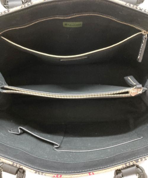 BURBERRY（バーバリー）BURBERRY (バーバリー) ハンドバッグ ノバチェック 編み込みハンドル ブラウンの古着・服飾アイテム