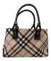 BURBERRY（バーバリー）の古着「ハンドバッグ ノバチェック 編み込みハンドル」｜ブラウン