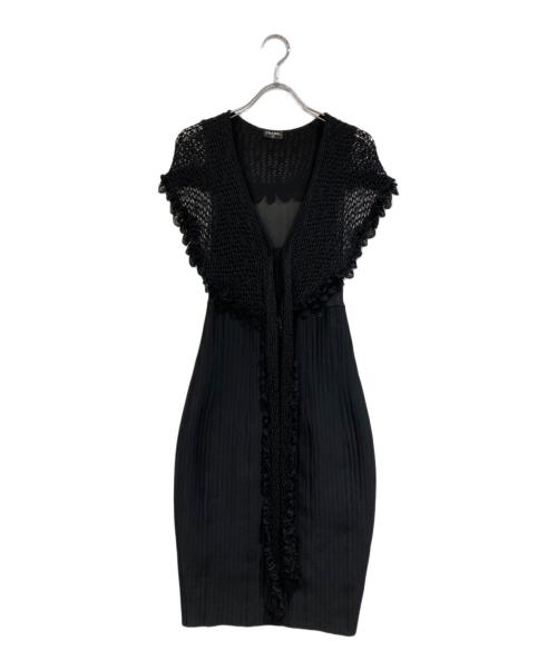 CHANEL（シャネル）CHANEL (シャネル) ノースリーブレースワンピース ブラック サイズ:ＳＩＺＥ36の古着・服飾アイテム